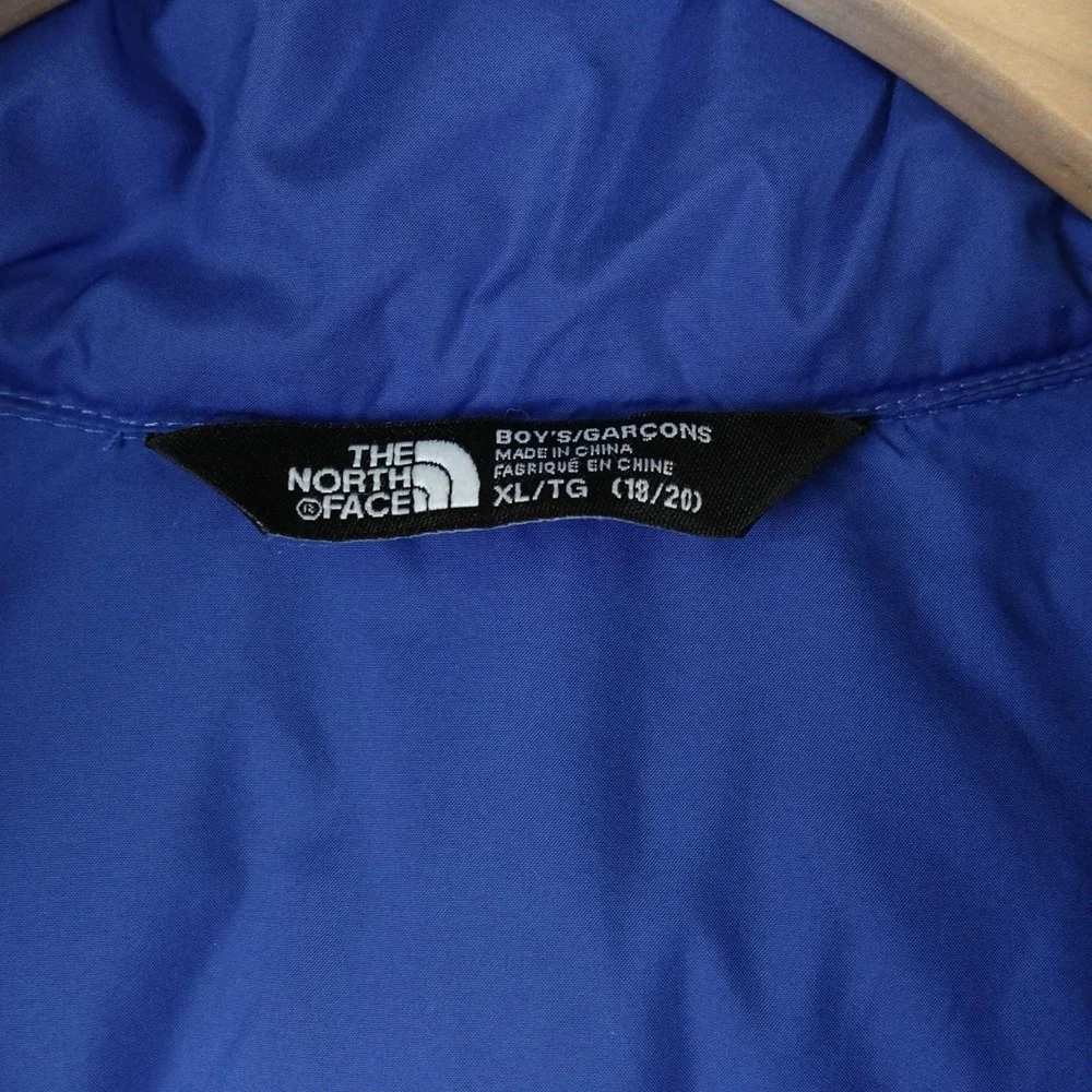 The North Face Puffer Jacket Boys XL Blue 550 Down Full Zip Outdoor Hike